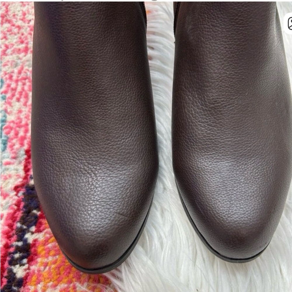 Aerosoles Neutral Dark Brown Leather Ankle Boots Booties 9